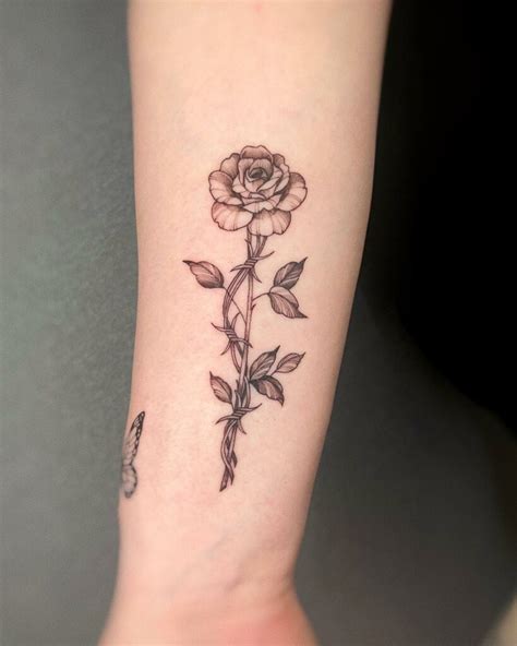 12 Rose With Thorns Tattoo Ideas To Inspire You