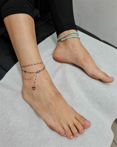 33 Delightful Ankle Bracelet Tattoos For Women Tattooblend