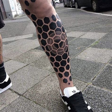 50 Geometric Leg Tattoos For Men Masculine Design Ideas Back Of Leg