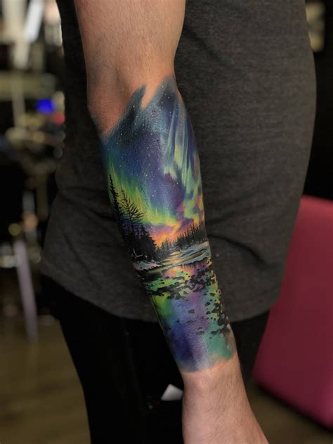 50 Northern Lights Tattoo Designs For Men Northern Lights Tattoo