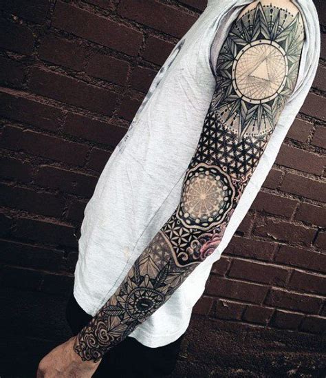 93 Sacred Geometry Tattoo Designs For Men Geometric Tattoo Sleeve