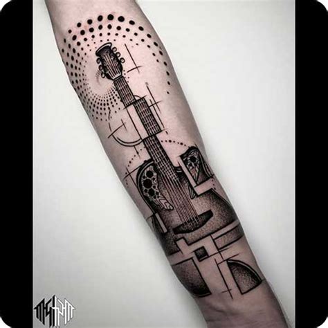 Abstract Guitar Tattoo Design