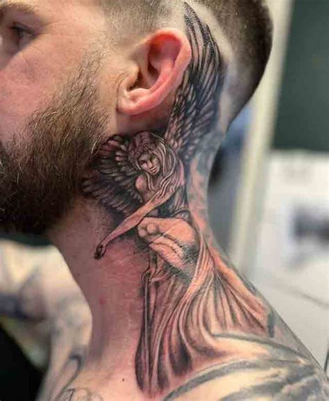 Angel Neck Tattoos For Men