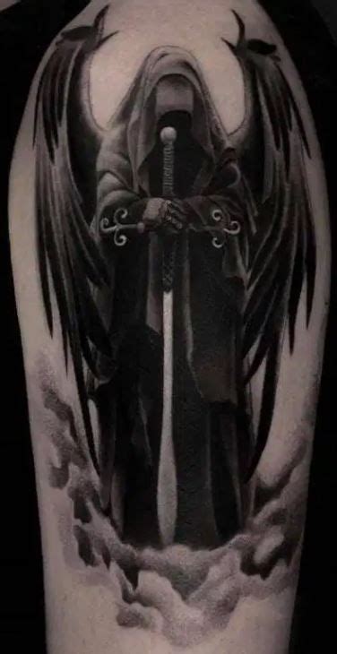 Angel Of Death Sleeve Tattoo