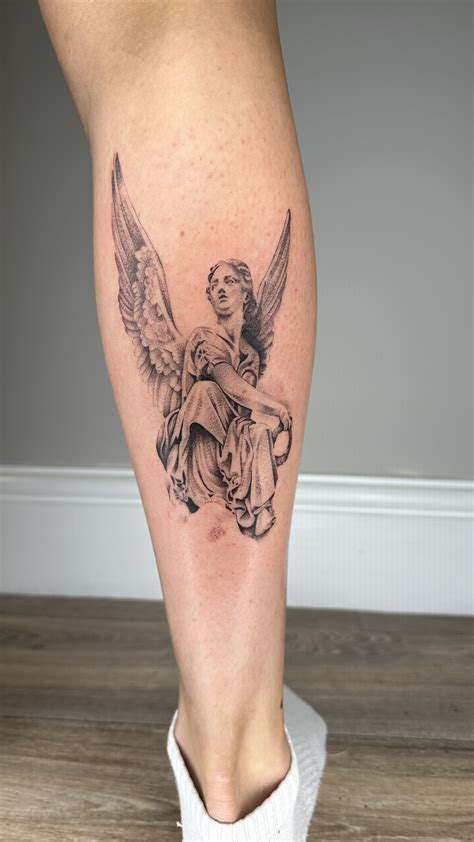 Angel Statue With Text Tattoodo