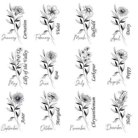 Birth Month Flowers For Your Birthday Mom Tattoos Simplistic Tattoos