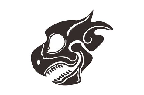 Black Dragon Head Skull Tattoo 22034291 Png