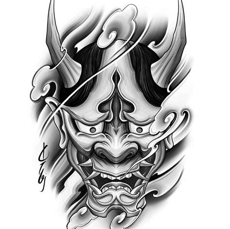 Black Hannya Mask Tattoo Designs Black Hannya Mask Tattoo Designs