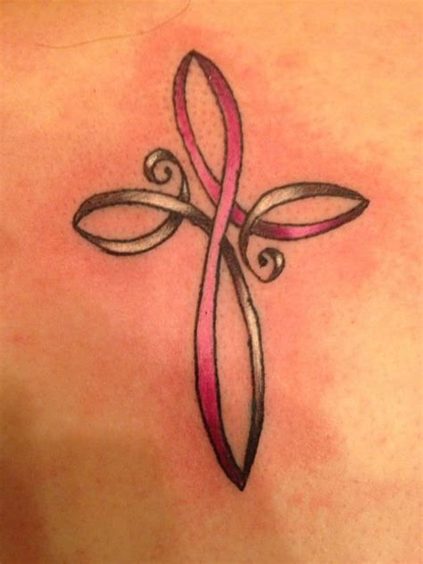 Breast Cancer Ribbon And Cross Tattoo Breast Cancer Ribbon And Cross Tattoo