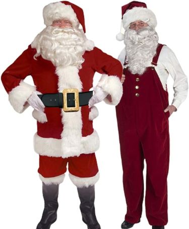 Burgundy Velvet Santa Suit W Overalls Size 50 56 Halco Claus Deluxe Outfit Bundle W Santa Guide
