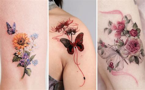 Butterfly Flower Tattoo Design