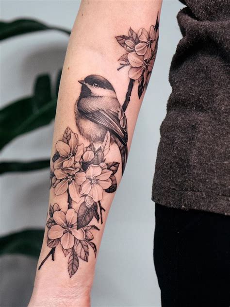 Chickadee And Apple Blossom Tattoo Chickadee And Apple Blossom Tattoo