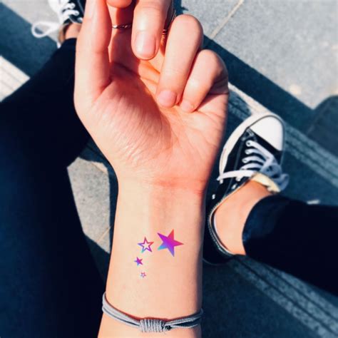 Colorful Star Estrellas Temporary Tattoo Sticker Ohmytat Colorful Star Estrellas Temporary Tattoo Sticker Ohmytat