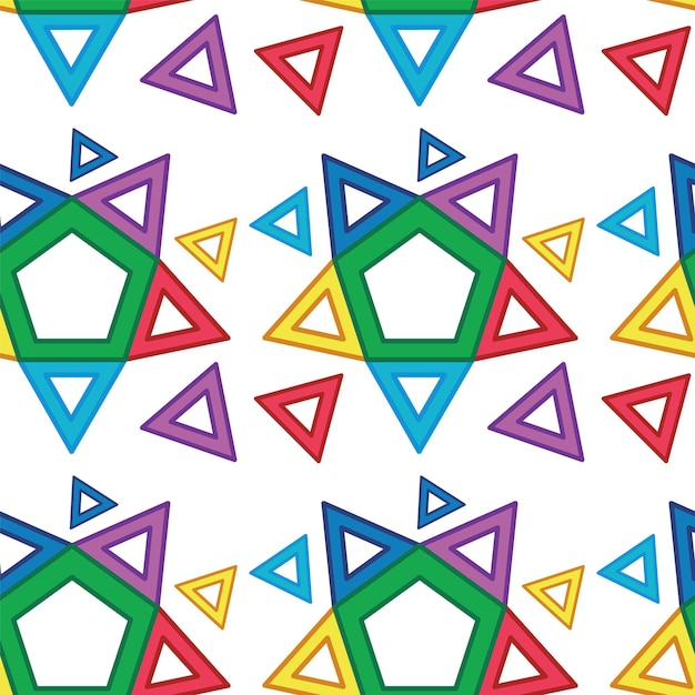 Colorful Triangles Number Five Clip Art