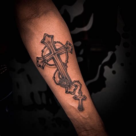 Cross Tattoo Lower Arm