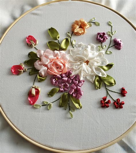 Cross With Ribbon Around It Designs Floral Ribbon Embroidery Kit Cross With Ribbon Around It Designs Floral Ribbon Embroidery Kit