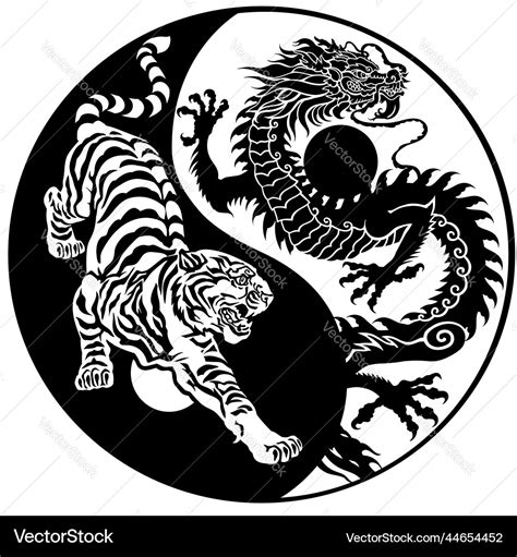 Dragon And Tiger Yin Yang Tattoo Royalty Free Vector Image Dragon And Tiger Yin Yang Tattoo Royalty Free Vector Image