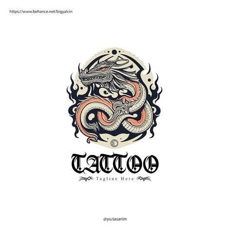 Editable Tattoo Studio Logo Design Dragon Tiger Head Etsy Editable Tattoo Studio Logo Design Dragon Tiger Head Etsy