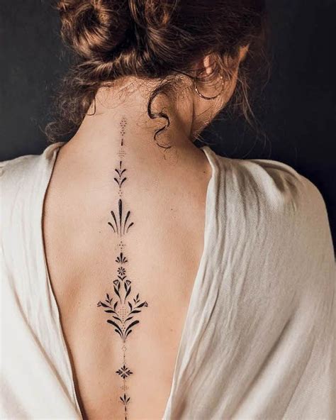 Elegant Ornamental Spine Tattoo By Bibi Lea Tattoo Tattoos Back