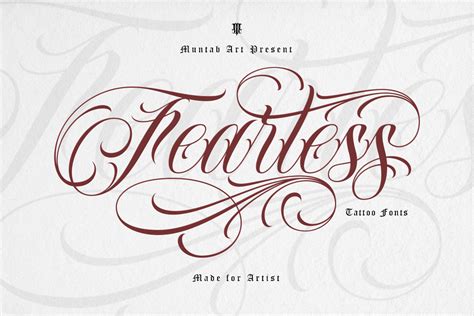 Fearless Tattoo Font A Script Font By Muntab Art