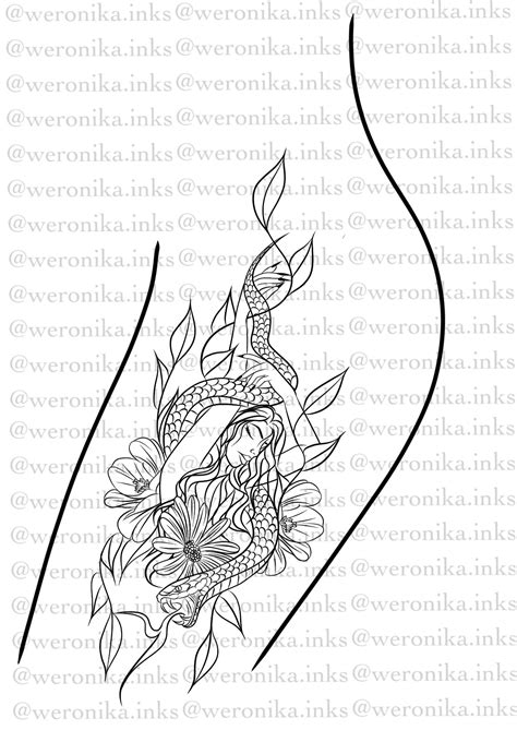 Floral Fracured Woman Thigh Tattoo Weronika Inkss