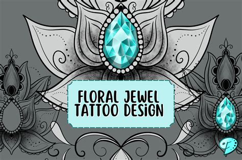 Floral Jewel Tattoo Design Graphic By Emily Designs Creative Fabrica Floral Jewel Tattoo Design Graphic By Emily Designs Creative Fabrica