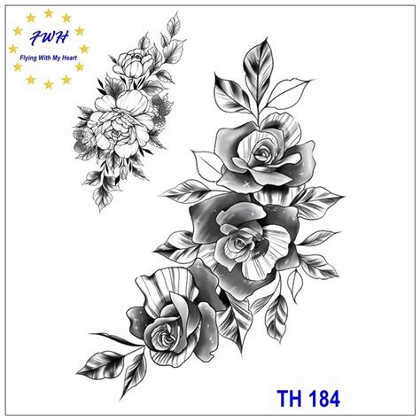 Flower Rose Tattoos Floral Sunflower Triangel Daisy Body Temporary Tattoo Ttl Ebay