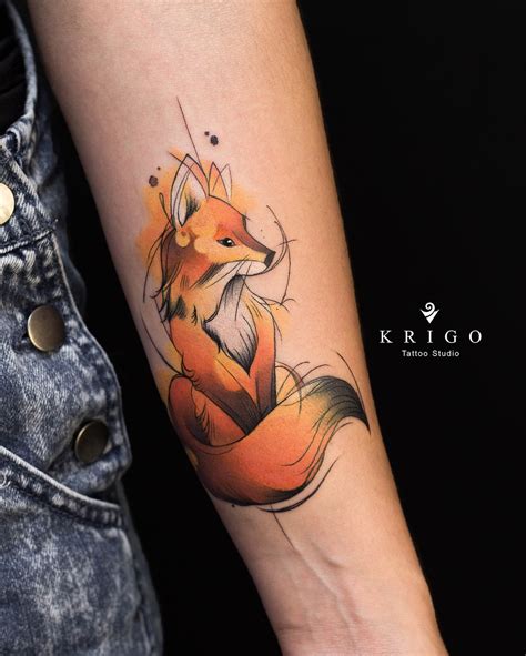 Fox Illustration Tattoo Fox Illustration Tattoo