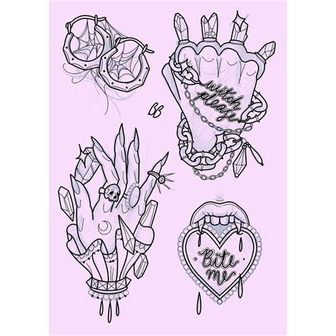 Girly Tattoo Flash Designs