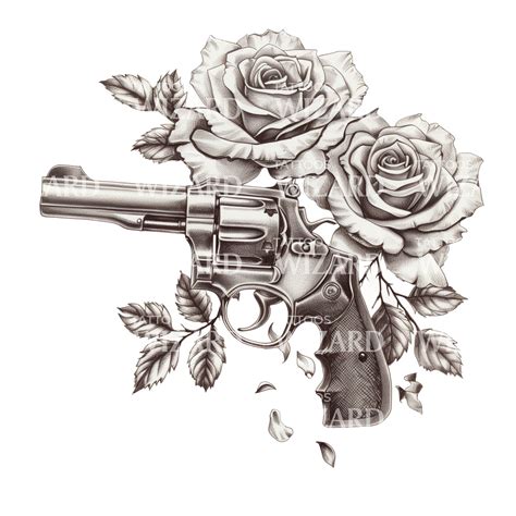 Guns And Roses Tattoo Stencil 40 Cool Guns And Roses Tattoo Designs