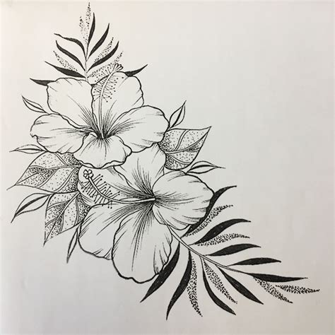Hawaiian Flower Tattoo Drawings Hawaiian Flower Tattoo Drawings