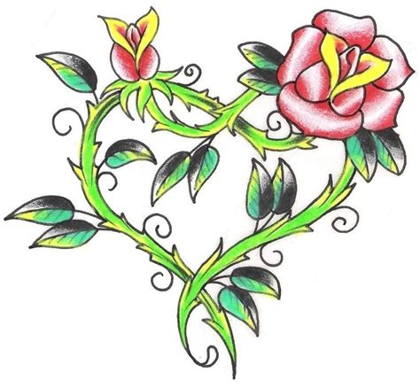 Heart Rose Tattoo Designs Clip Art Library