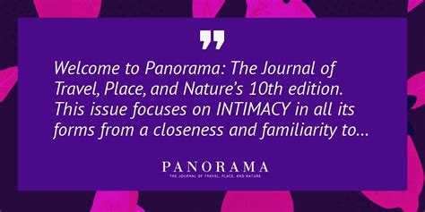 Intimacy The Perfect Guide Panorama The Journal Of Travel Place