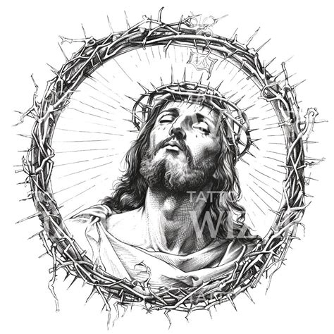 Jesus Christ Crown Of Thorns Ink Tattoo Design Jesus Christ Crown Of Thorns Ink Tattoo Design