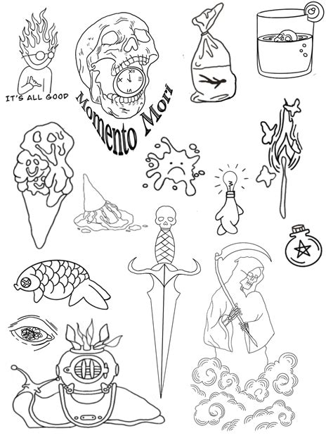 Made My First Tattoo Flash Sheet No Design Or Theme Really R