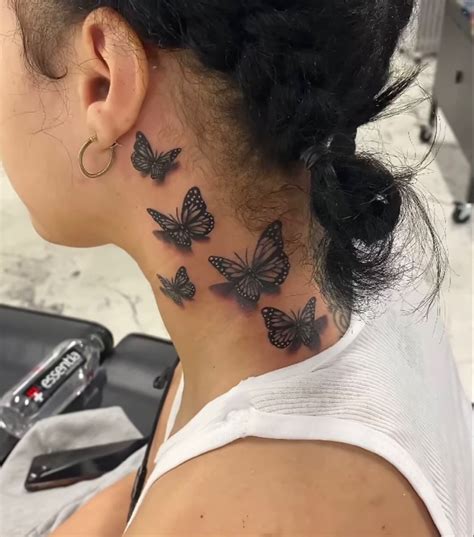 Neck Butterfly Tattoo