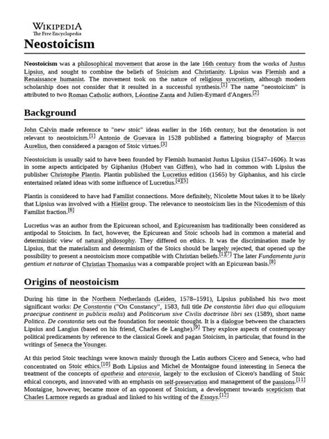 Misinterpretations Of Neostoicism In 17Th Century Nehterlands