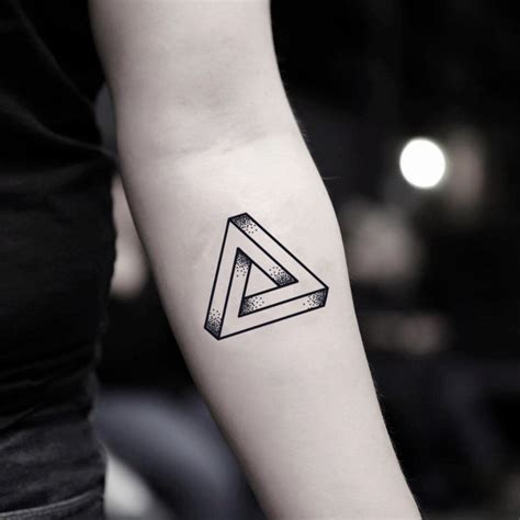 Penrose Triangle Temporary Tattoo Sticker Set Of 2