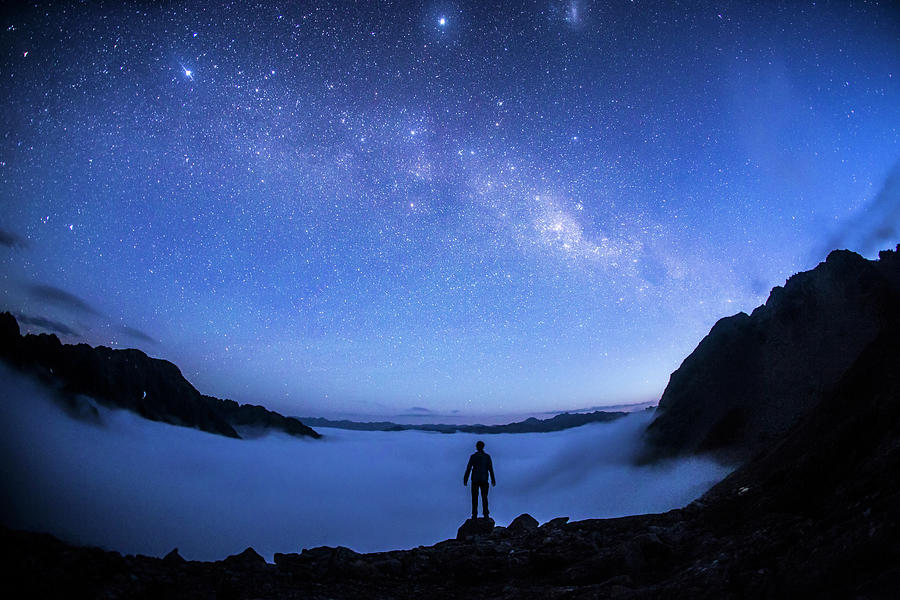 Person Exploring Kahurangi National Photograph By Paul Bikis