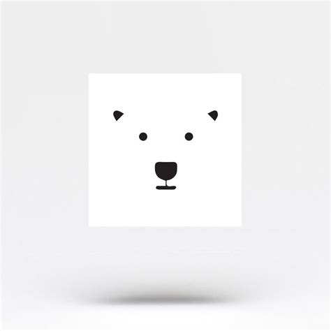 Polar Bear Face Temporary Tattoo Set Of 3 Small Tattoos
