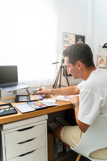 Premium Photo Artistic Journey Gay Watercolorist Unleashing