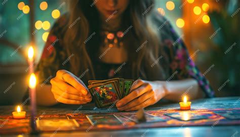 Premium Photo Tarot Reader Unraveling Mysteries Woman Handling Tarot