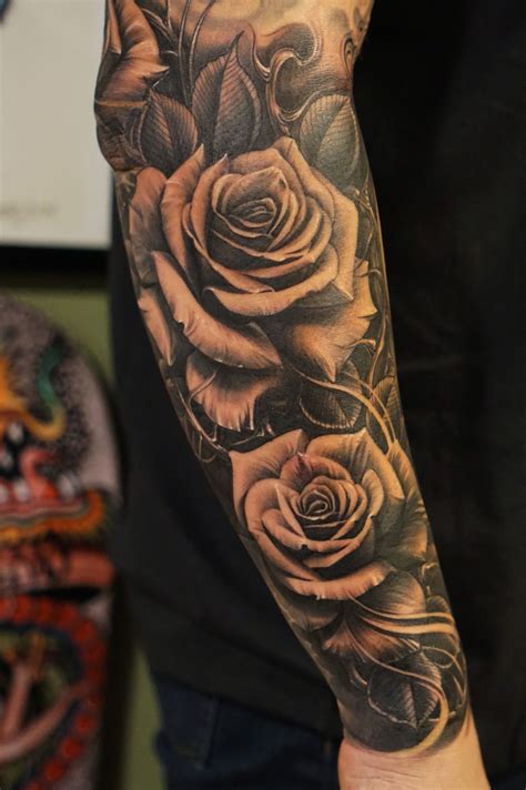 Rose Sleeve Tattoo Ideas Calaverastattoos Com