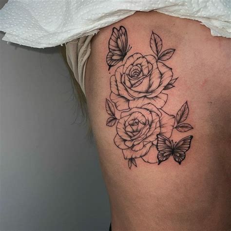 Roses And Butterflies Tattoo Designs