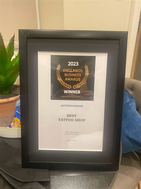 Sarah Barsby On Linkedin Buzzing On Our Latest Award Best Tattoo Shop