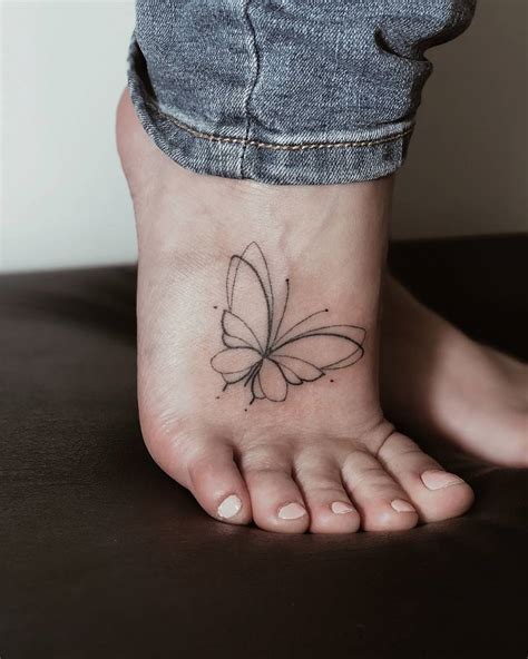 Simple Butterfly Tattoo Foot