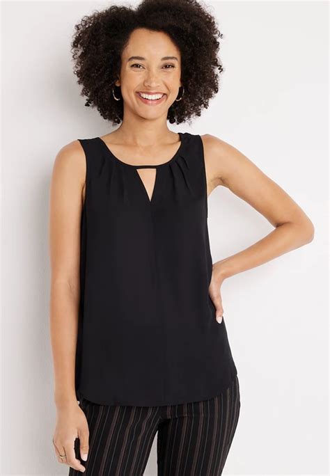 Solid Cut Out Tank Top Maurices