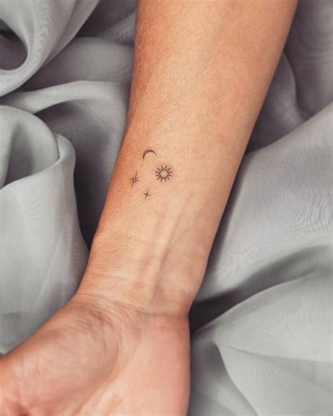 Stars And Moon Tattoo Done On The Wrist Minimalistic Artofit