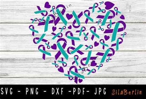 Suicide Prevention Awareness Watercolor Heart Ribbon Digital Art By