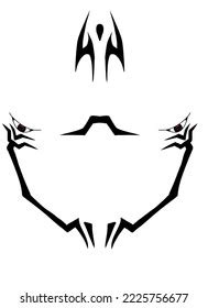 Sukuna Face Tatto Line Art Tatto Stock Illustration 2225756677